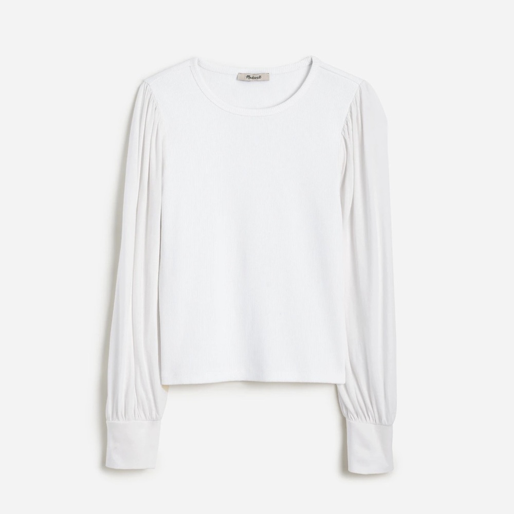 Madewell Ribbed Puff-Sleeve Top - Picture 6 of 9